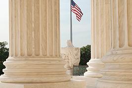 IMAGE: American Flag Between Columns
