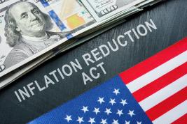 Inflation Reduction Act text with flag