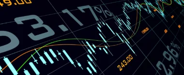 Bracewell Finance practice banner image, which shows financial charts.