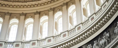 Bracewell Government Enforcement practice banner image, which shows the interior of a government office building.