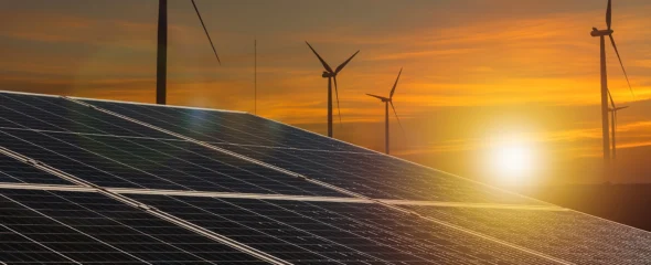 Windmills and solar panels