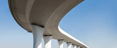 View underneath a bridge