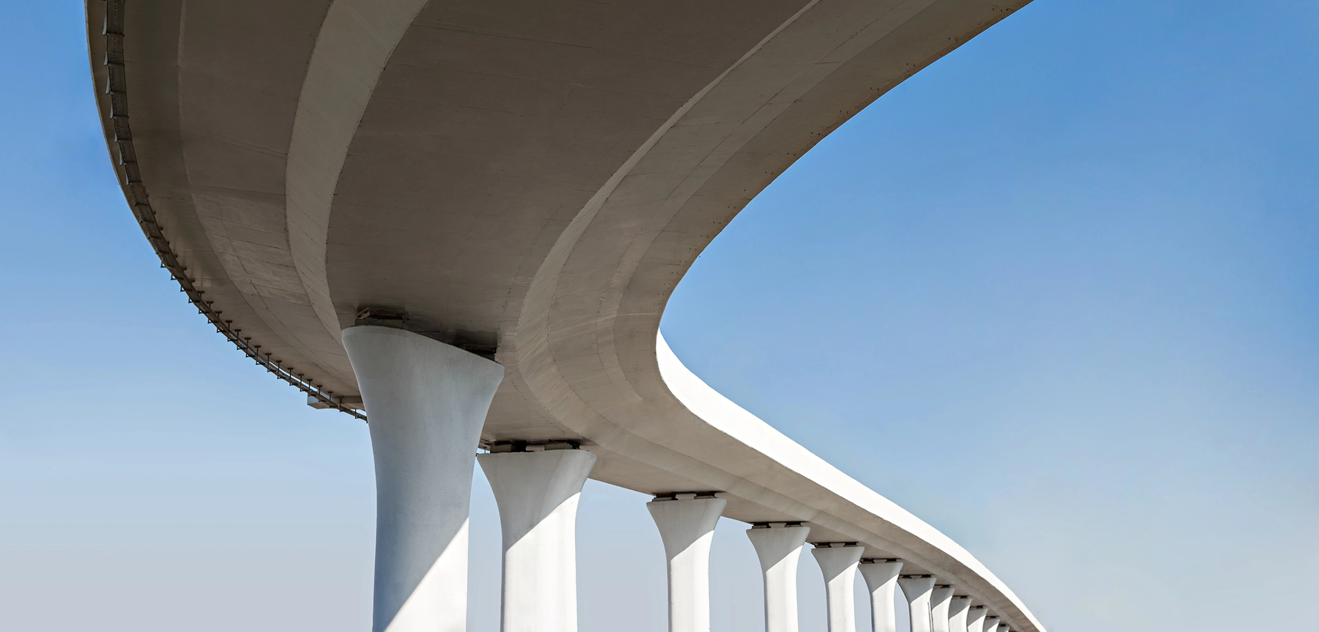 View underneath a bridge